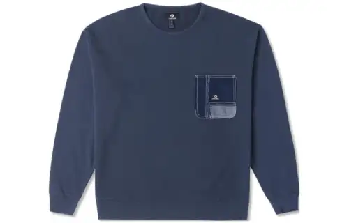 Converse Sweatshirts Men's Dark Blue Crew Neck Moderate Regular