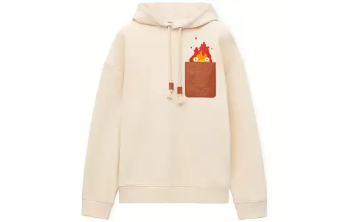 LOEWE X Howl's Moving Castle Calcifer Leather Patch Hoodie
