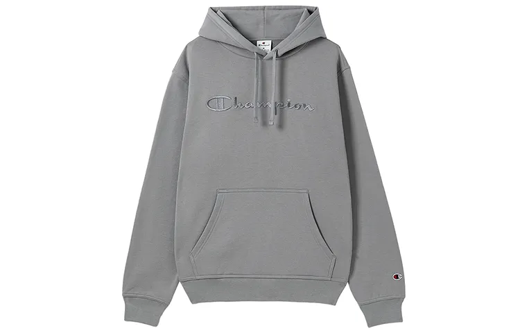 Champion FW24 Script Shop Champion Script Embroidery Logo Solid Color Basic Casual Versatile Fleece Lined Hooded