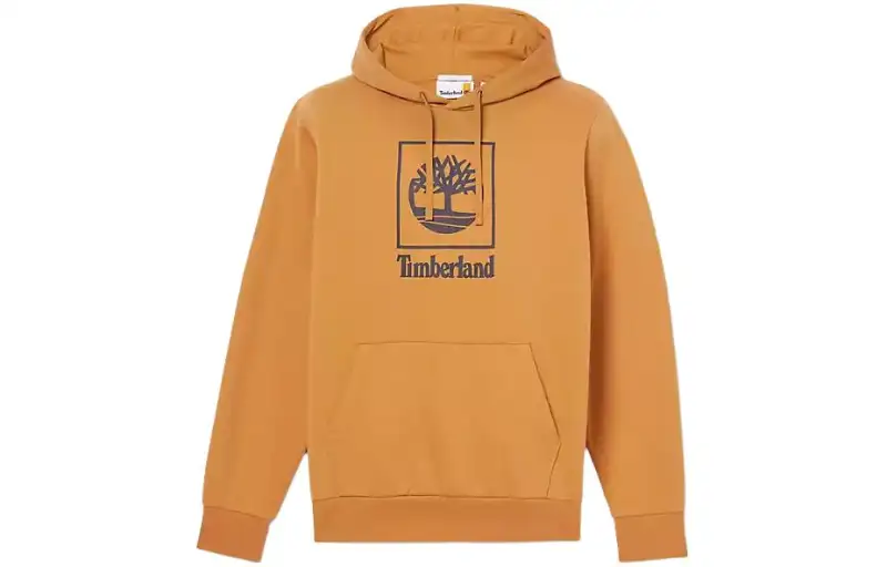 Timberland Stack Logo Hoodie Sweatshirt Unisex Wheat
