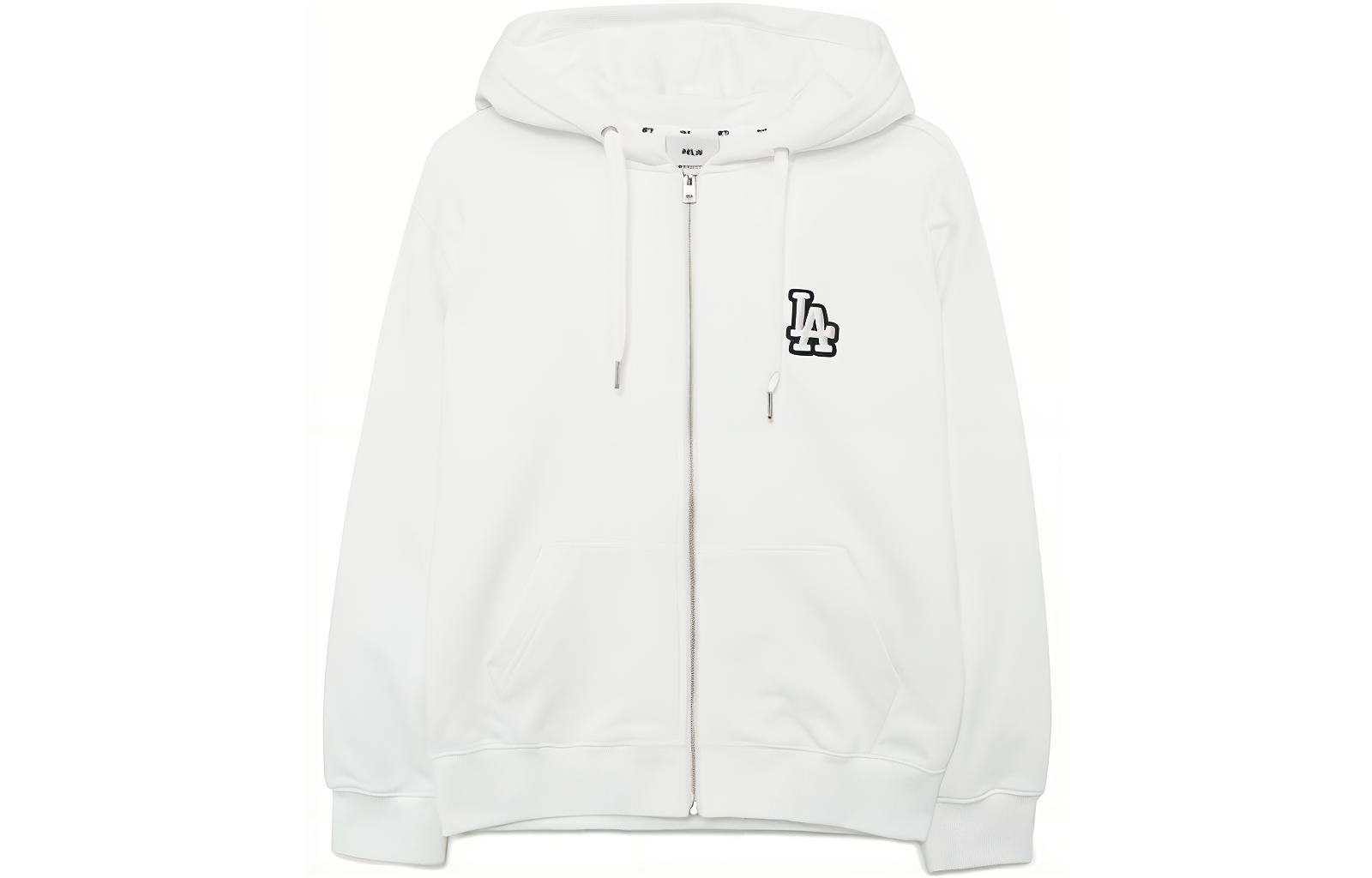 MLB Retro sports sticker with hood, cardigan with zipper, jacket, white sweatshirt for men and women, American style, with your logo imprint, drawstring