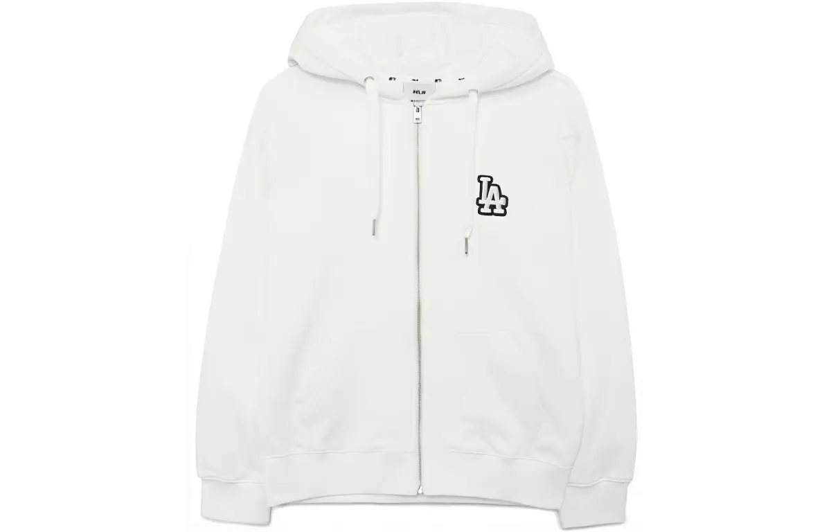 MLB Sweatshirts Unisex White Hooded Moderate Cardigan