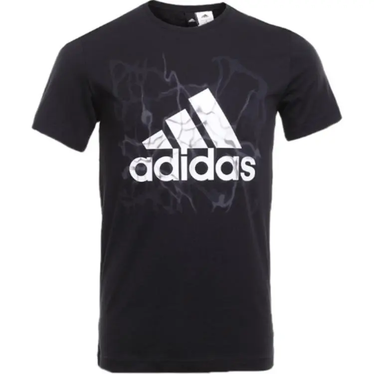 Adidas T-Shirts Men's Black Crew Neck Moderate Straight Fit