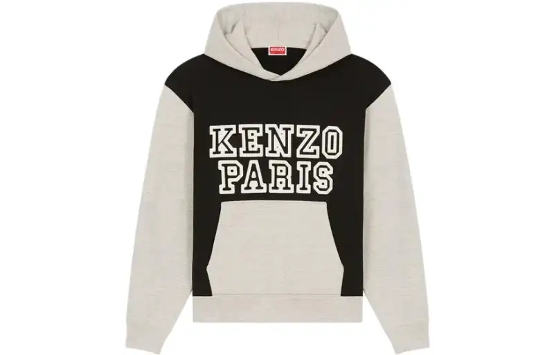 KENZO Logo Printed Colour Block Hoodie