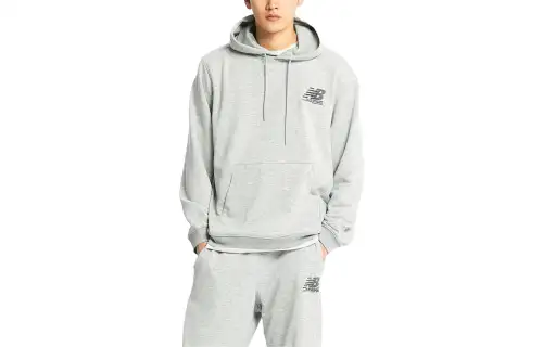 New Balance Sweatshirts Men's Gray Hooded Moderate Regular