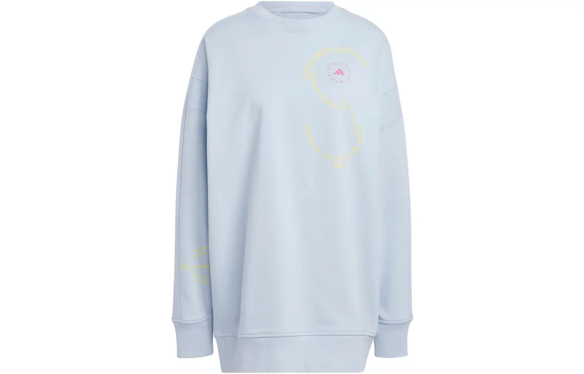 Adidas X Stella McCartney Sweatshirts Unisex Bay Light Blue Crew Neck Moderate Regular