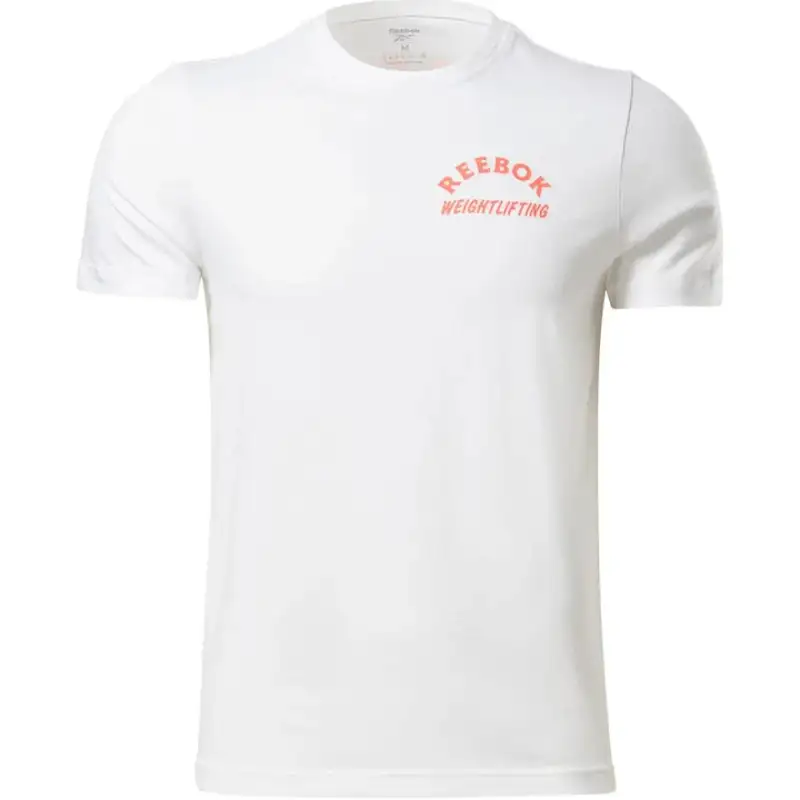 Reebok T Shirts Men's White Crew Neck Moderate