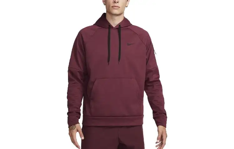 Nike Sweatshirts Men's Burgundy Hooded Moderate Regular
