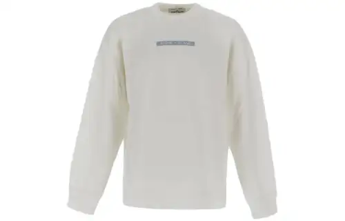 STONE ISLAND Sweatshirts Men's Ecru Crew Neck Moderate Regular