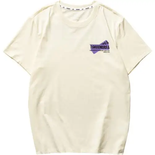 Skechers Basic Casual Collection T Shirt Unisex Winter White