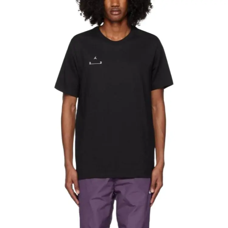 Jordan T-Shirts Men's Black Crew Neck Moderate Straight Fit