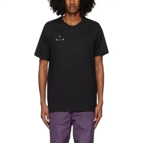 Jordan T Shirts Men's Black Crew Neck Moderate Straight Fit