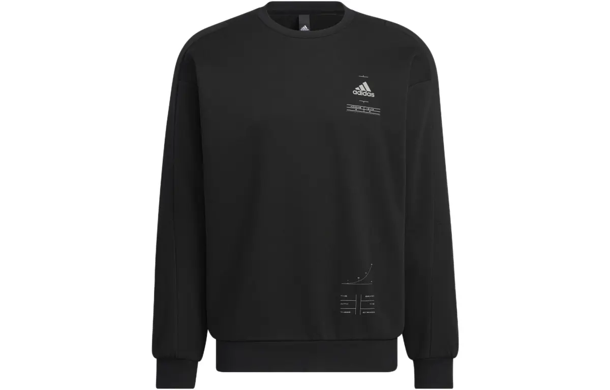 Adidas Sweatshirts Men's Black Crew Neck Moderate Regular