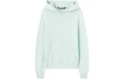 Palm Angels logo-embroidered knitted hoodie