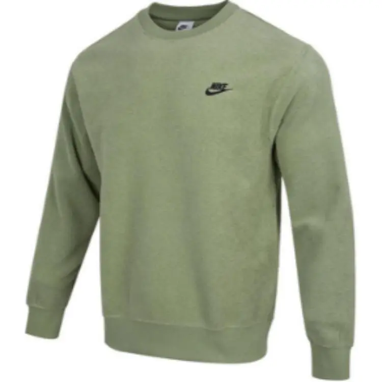 Nike Sweatshirts Men's Oil Green Crew Neck Moderate Straight Fit