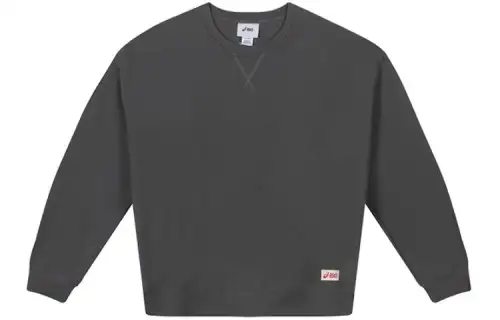 ASICS Sweatshirts Unisex Gray Crew Neck Moderate Regular