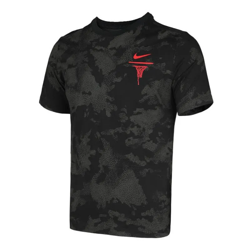 Nike T-Shirts Men's Black Crew Neck Moderate Straight Fit