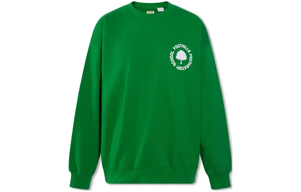 Levi's Sweatshirts Men's Green Crew Neck Moderate Straight Fit