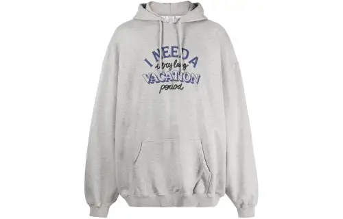 Vetements Logo embroidered Zip up Hoodie