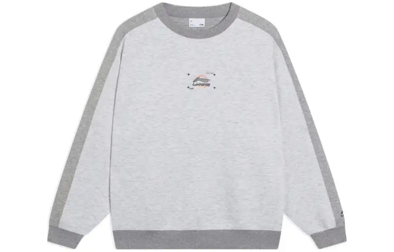 Li Ning Sports Life Collection Sweatshirts Men's Gray Crew Neck Moderate Regular