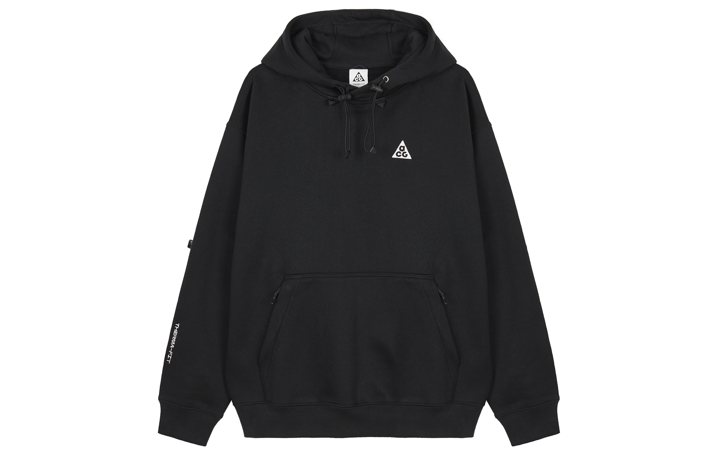 Nike ACG Thickened And Fleece Lined Solid Color Loose Fit Pullover Hooded Sweatshirt Unisex Black