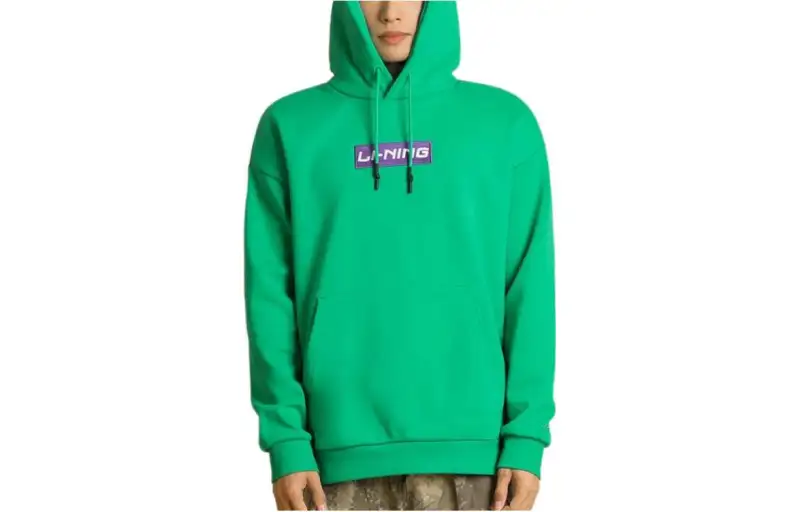 Li Ning Sports Fashion Collection Fleece Lined Thermal Loose Fit Coat With Hood Sweatshirt Unisex Blue Mint Green