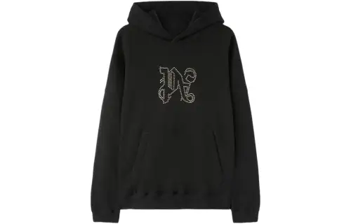 Palm Angels monogram-appliqu� cotton hoodie