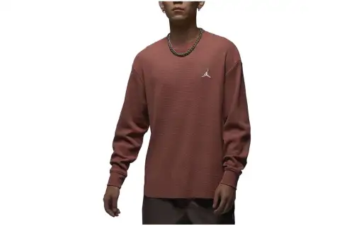 Jordan ESSENTIALS Sweatshirts Men's Orange Crew Neck Moderate Regular