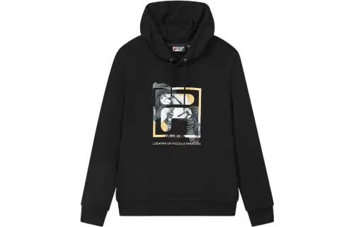 FILA Sweatshirts Men's Jet Black Hooded Moderate Regular