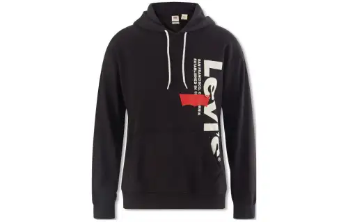 Levis Sweatshirts Men's Black Hooded Moderate Regular
