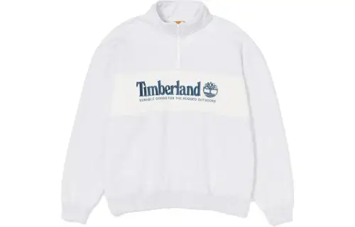 Timberland FW23+81 3 Sweatshirts Unisex White Gray Stand Collar Moderate Regular