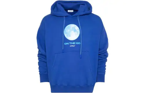 OFF-WHITE moon-print organic-cotton hoodie