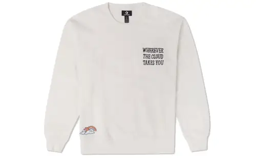 Converse Sweatshirts Men's White Crew Neck Moderate Regular