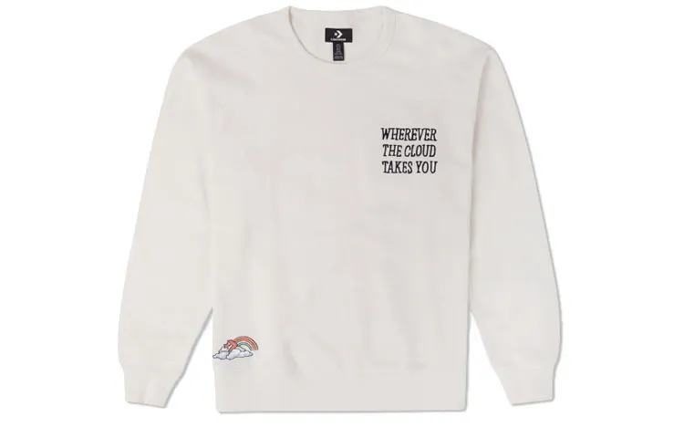 Converse Sweatshirts Men's White Crew Neck Moderate Regular