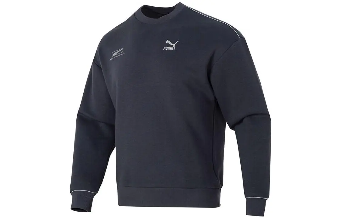 PUMA Sweatshirts Unisex Navy Blue Crew Neck Moderate Other