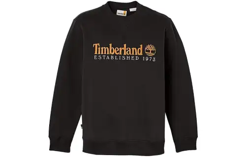 Timberland Sweatshirts Men's Black Crew Neck Moderate Regular