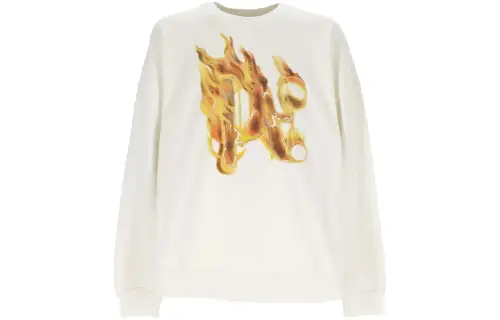 Palm Angels logo-flame print sweatshirt