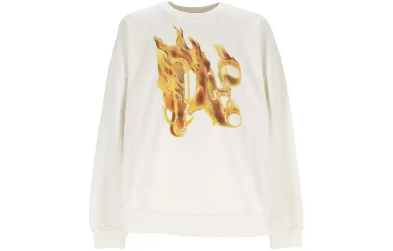 Palm Angels logo-flame print sweatshirt