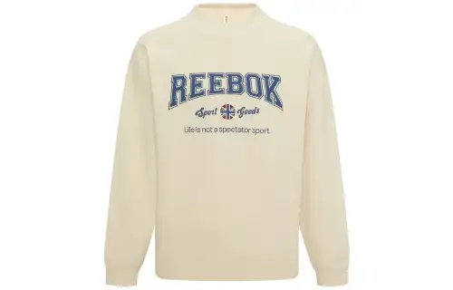 Reebok Sweatshirts Unisex Ecru Crew Neck Moderate Regular