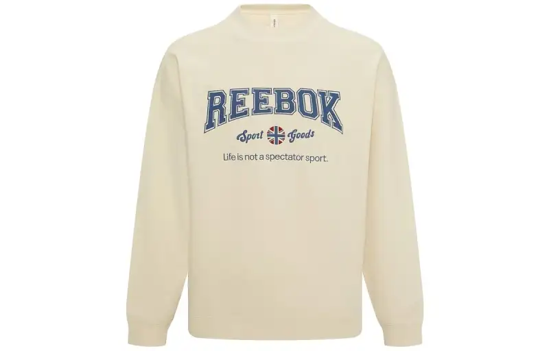 Reebok Sweatshirts Unisex Ecru Crew Neck Moderate Regular