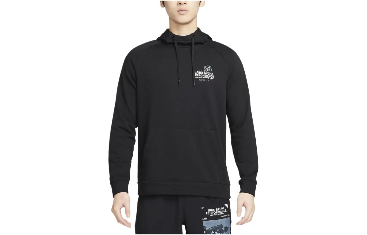 Nike Sweatshirts Men's Black Hooded Moderate Straight Fit