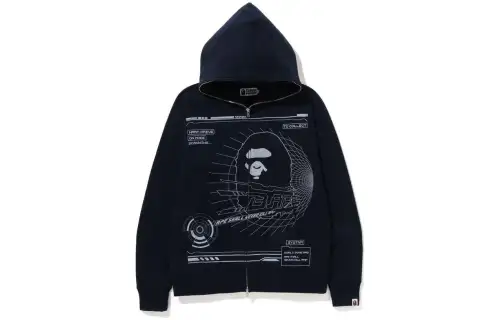 Bape To Collect Overprinted Full Zip Hoodie