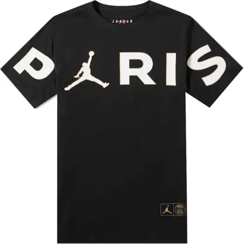 Jordan T Shirts Men's Black Crew Neck Moderate