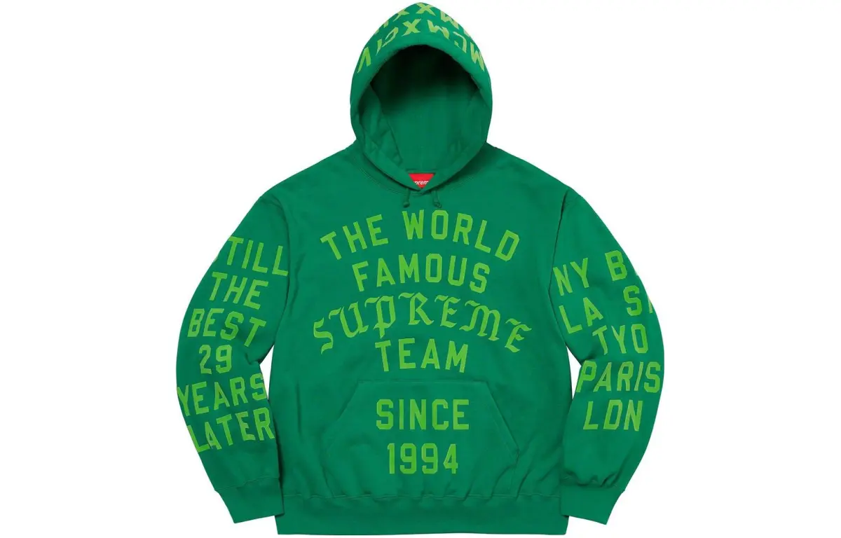 Supreme Team Flocked Hooded Sweatshirt