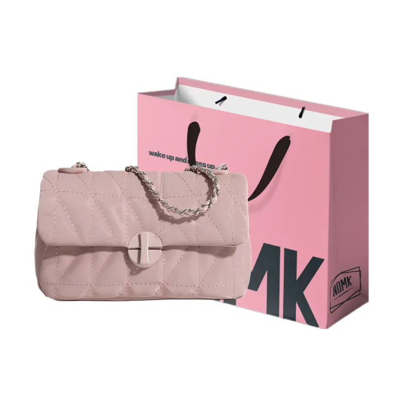 NOMK Pu Shoulder Bag, Small Square Bag, Shoulder Bag, Crossbody Bag Women's Pink/Blue