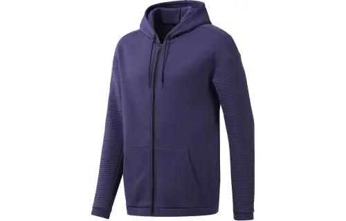 Reebok Sweatshirts Men's Purple Hooded Thickened Cardigan