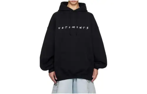 Vetements Sweatshirts Men's Black Hooded Moderate Other