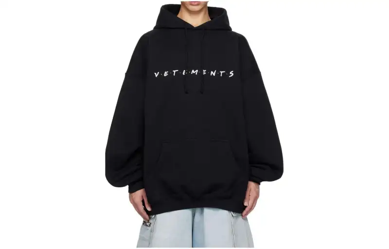Vetements Sweatshirts Men's Black Hooded Moderate Other