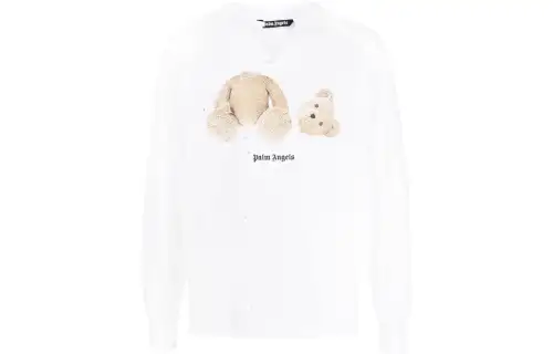 Palm Angels Bear-print distressed-effect T-shirt