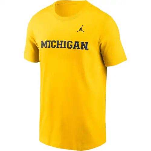 Jordan Michigan Wolverines Primetime Wordmark Men's Jordan College T-Shirt